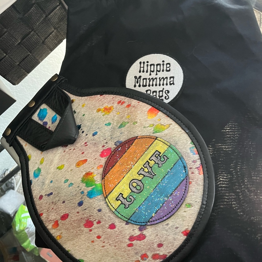 Colorful Love Pride Hippie momma bag backpack flap HMB